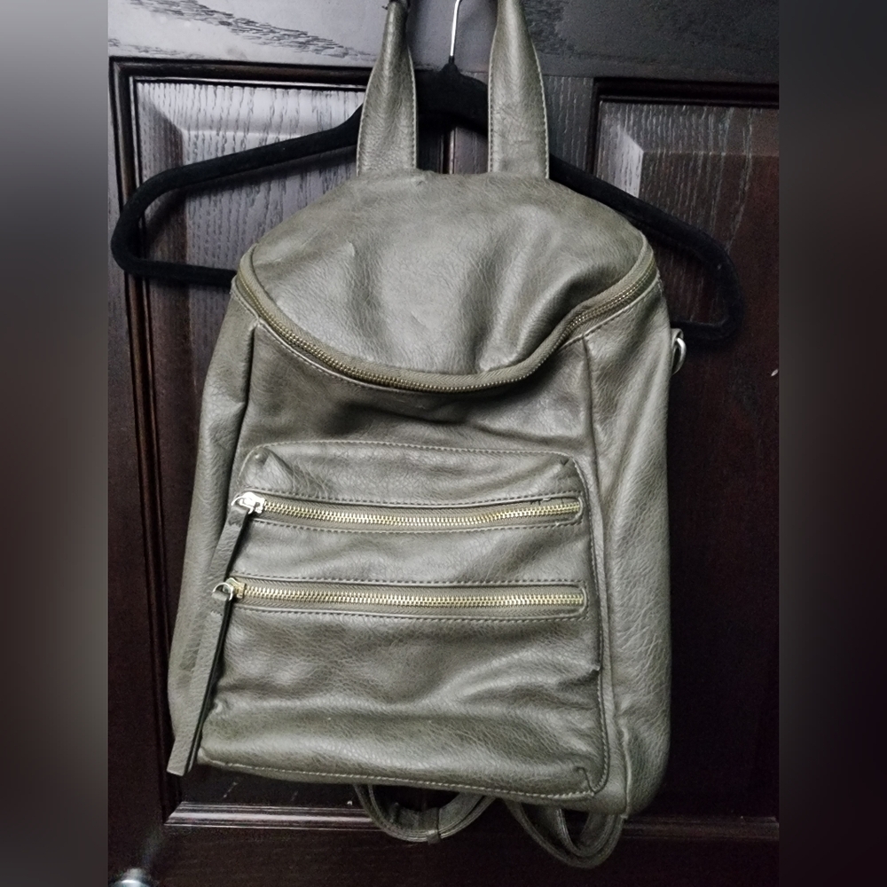 MMS Design Studio Katie Backpack Between Gray And Olive Green